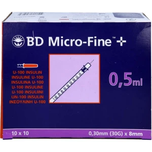 BD MICRO FINE+ U100 8MM, 100X0.5ml 324825