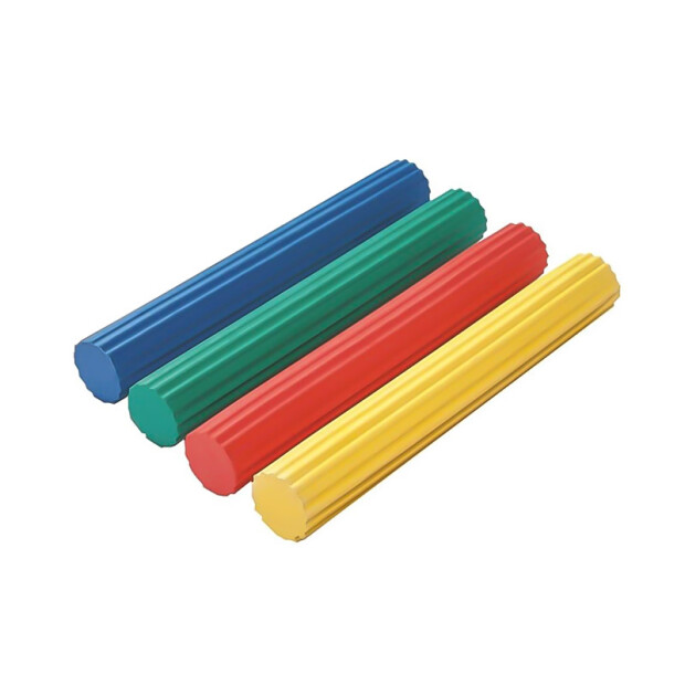 Abbildung von flexibler Übungsstab in blau, grün, rot und gelb