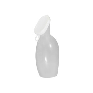 Urinflasche für Frauen aus Kunststoff milchig