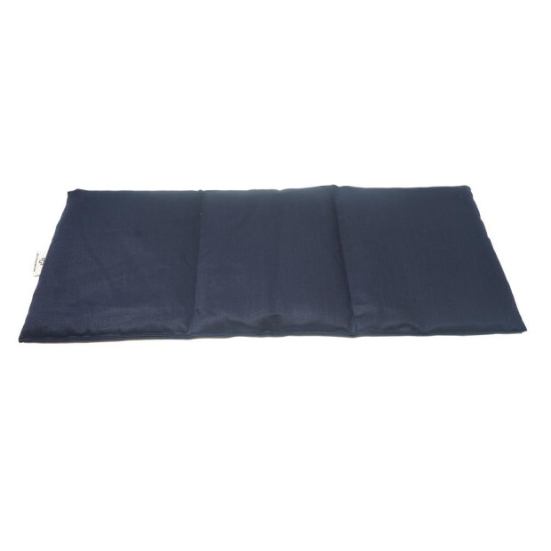 Abbildung 1: Wärmekissen Natur blau mit drei Kammern in Draufsicht.