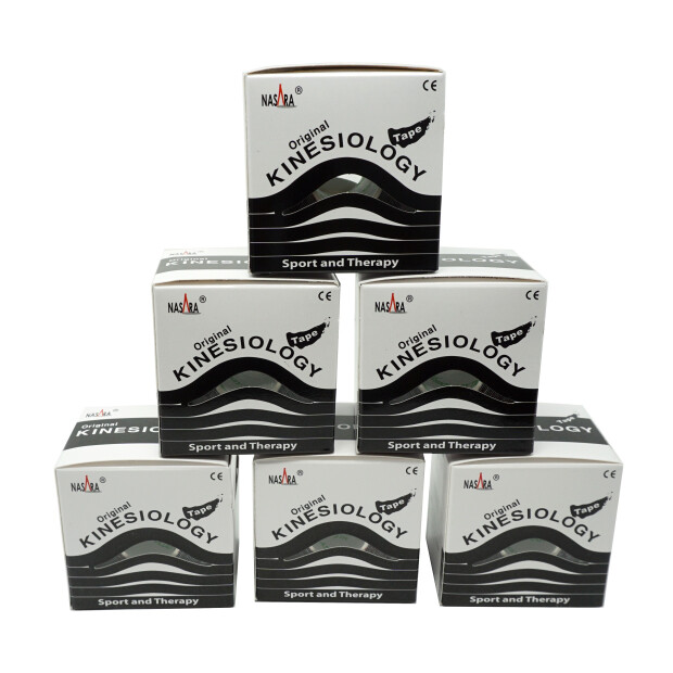 Nasara Kinesiology Tape 5cm x 5m Schwarz