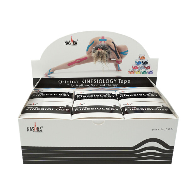 Nasara Kinesiology Tape 5cm x 5m Schwarz
