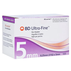 Ansicht BD Ultra-Fine 0,25x5mm 31G Pennadeln Packung mit...