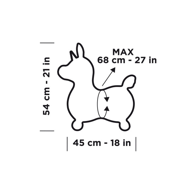 Gymnic Rody Hüpfpferd Einhorn Magical Unicorn Grau inkl. Pumpe