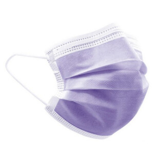 Mundschutz Op-Maske in violett, mit Elastikband