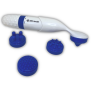 Maxi Massage Vibrator in blau mit 4 Aufsätzen zur Muskelstimulation