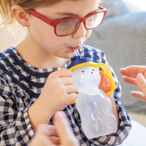 Trinkflasche flexibel Trinkflasche Bär mit Haltegriff für Kinder 240ml