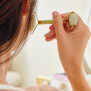 Therastar® Jade/Rosenquarz Roller & Gua Sha Stein Set