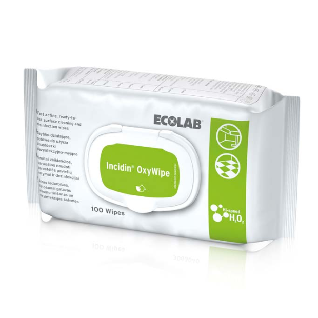 Desinfektionstücher des Hertsellers ECOLAB die Marke Incidin Oxy Wipe