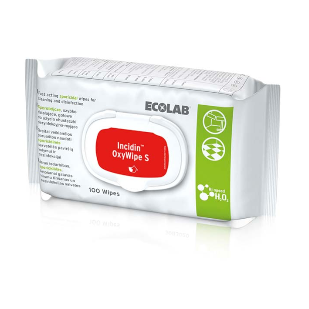 Desinfektionstücher des Hertsellers ECOLAB die Marke Incidin Oxy Wipe S