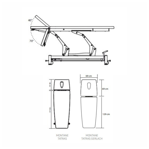 CHATTANOOGA®  MONTANE TATRAS – 2-teilige Liegefläche grau