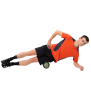 Anwendungsbild 3: Hollow Foam Roller unter Oberschenkel eines Mannes seitlich