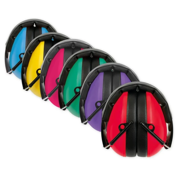 Detailansicht des stufenlos verstellbaren Bügels beim Gehörschutz für Kinder Auris Plus in Blau