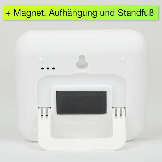 Detailaufnahme: TimeTEX Zeitdauer-Uhr "Digital" compact in Seitenansicht mit Standfuß