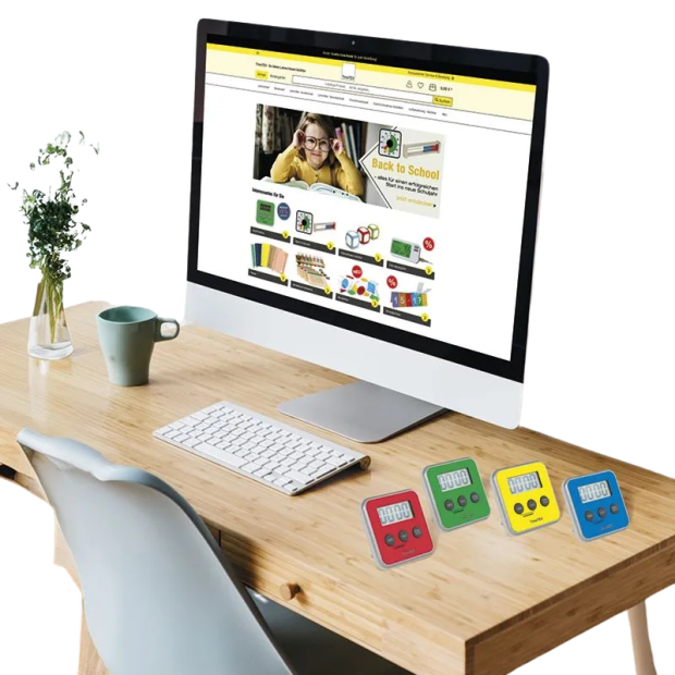 Abbildung 1: TimeTEX Zeitdauer-Uhr "Digital" compact in Rot in Frontansicht