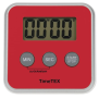 Abbildung 2: TimeTEX Zeitdauer-Uhr "Digital" compact in Rot in Frontansicht, schräg