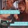 Anwendungsbild 2: Frau und Kind spielen Stadt Land Vollpfosten Junior Edition Kartenspiel am Tisch