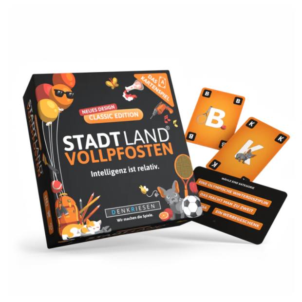 Abbildung 2: Stadt Land Vollpfosten® Kartenspiel Classic Edition mit Karten.