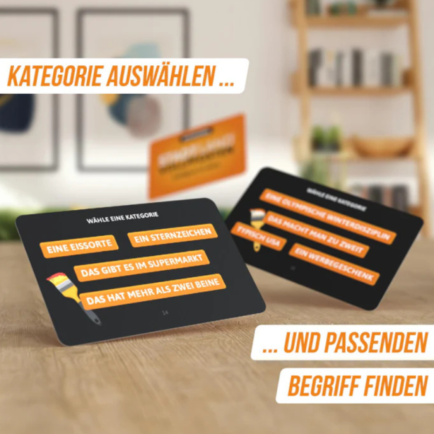 Detailaufnahme 3: Buchstaben- und Kategorienkarten Stadt Land Vollpfosten® Kartenspiel Classic Edition.