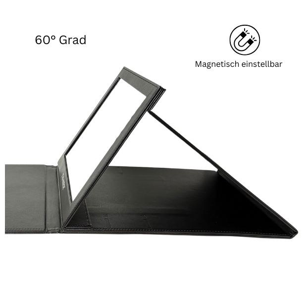 Detailaufnahme 75° Winkel: Spiegel in Position mit einem Einstellwinkel von 75°, Darstellung der mittleren Neigungsstufe.