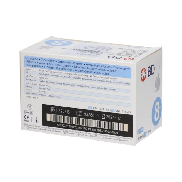 BD THIN WALL 0.25 31GX8MM, 100 St.