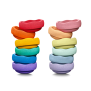 Abbildung: Stapelstein® Original Mini Classic & Pastel - gestapelt & nebeneinander