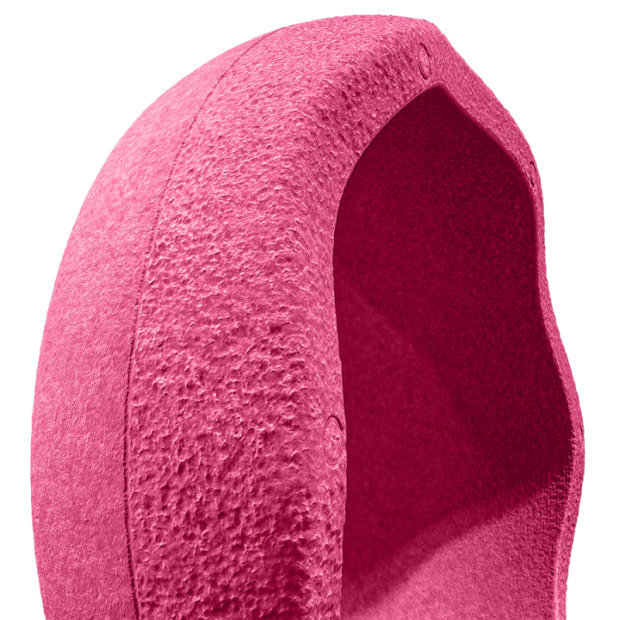 Oberansicht des Stapelstein Original in Pink – leichtes, rundes Bewegungselement für Spiel und Balance.