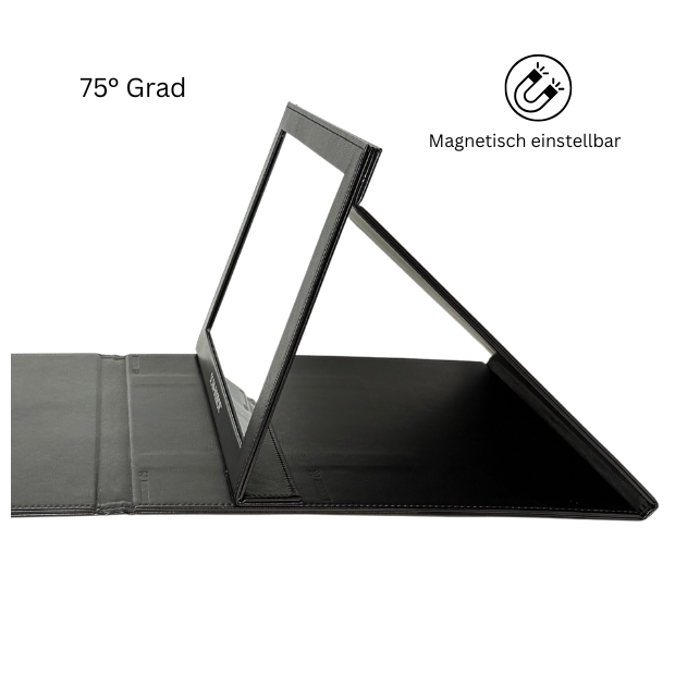 Detailaufnahme 60° Winkel: Spiegel in Position mit einem Einstellwinkel von 60°, Darstellung der ersten Neigungsstufe.