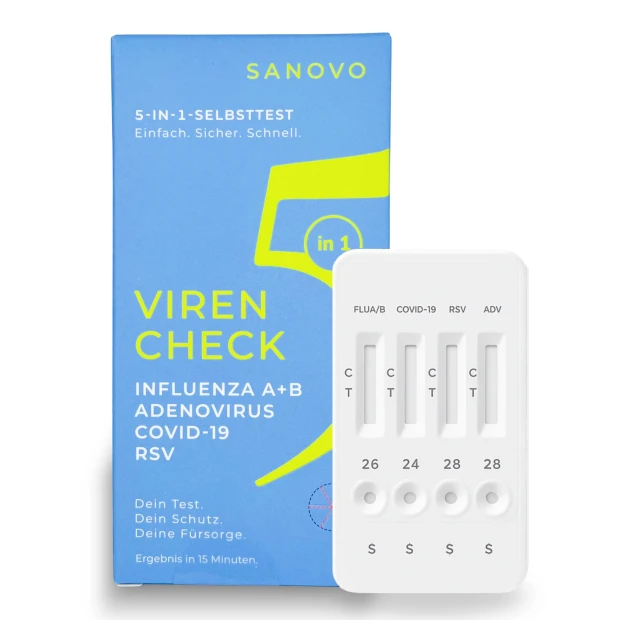 Sanovo 5 in1 Virencheck Selbsttest/schnelltest Nase 1 St